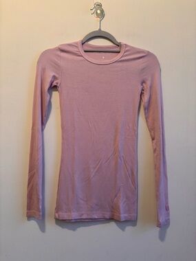 SET Active Long Sleeve Crewneck Top in Light Mauve